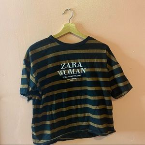 Zara shirt size M, strips black and brown.